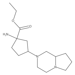 Cyclopentanecarboxylic acid, 1-amino-3-(hexahydropyrrolo[1,2-a]pyrazin-2(1H)-yl)-, ethyl ester结构式