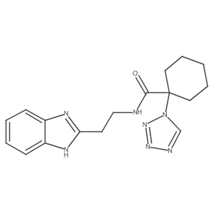 N-[2-(1H-1,3-benzimidazol-2-yl)ethyl]-1-(1H-1,2,3,4-tetraazol-1-yl)-1-cyclohexanecarboxamide结构式