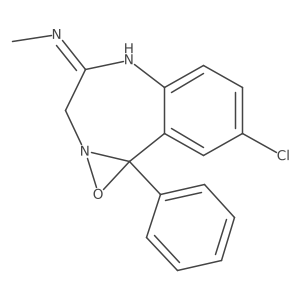 8-chloro-N-methyl-9b-phenyl-3,5-dihydrooxazireno[2,3-d][1,4]benzodiazepin-4-imine结构式