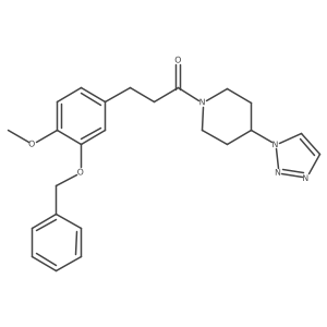 1-(4-(1H-1,2,3-triazol-1-yl)piperidin-1-yl)-3-(3-(benzyloxy)-4-methoxyphenyl)propan-1-one结构式
