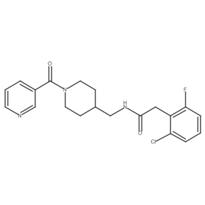 2-(2-chloro-6-fluorophenyl)-N-((1-nicotinoylpiperidin-4-yl)methyl)acetamide结构式