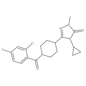 3-(1-(2-chloro-4-fluorobenzoyl)piperidin-4-yl)-4-cyclopropyl-1-methyl-1H-1,2,4-triazol-5(4H)-one Structure
