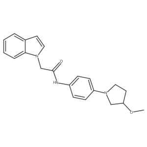 2-(1H-indol-1-yl)-N-[4-(3-methoxypyrrolidin-1-yl)phenyl]acetamide Structure