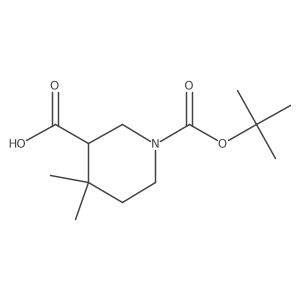 1-[(Tert-butoxy)carbonyl]-4,4-dimethylpiperidine-3-carboxylic acid结构式