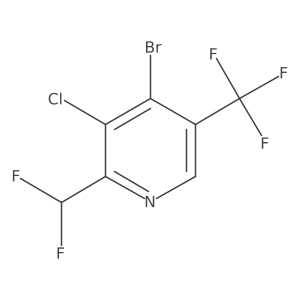 4-Bromo-3-chloro-2-(difluoromethyl)-5-(trifluoromethyl)pyridine Structure