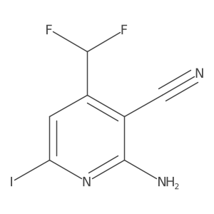 2-Amino-4-(difluoromethyl)-6-iodonicotinonitrile结构式