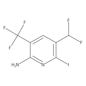 5-(Difluoromethyl)-6-iodo-3-(trifluoromethyl)pyridin-2-amine结构式