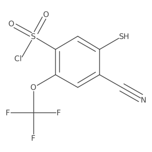 4-Cyano-5-mercapto-2-(trifluoromethoxy)benzenesulfonyl chloride结构式