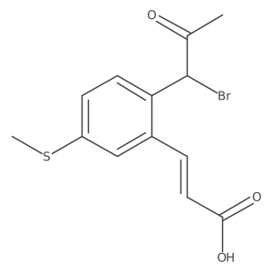 CSc1ccc(C(Br)C(C)=O)c(C=CC(=O)O)c1结构式
