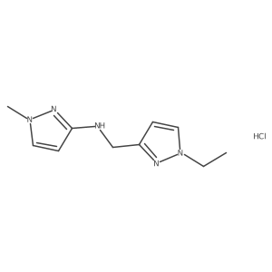 N-[(1-ethylpyrazol-3-yl)methyl]-1-methylpyrazol-3-amine;hydrochloride结构式