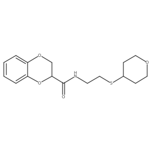 N-(2-((tetrahydro-2H-pyran-4-yl)thio)ethyl)-2,3-dihydrobenzo[b][1,4]dioxine-2-carboxamide Structure