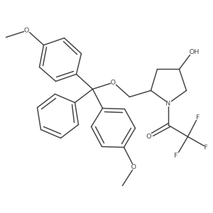 Ethanone, 1-[(2S,4R)-2-[[bis(4-methoxyphenyl)phenylmethoxy]methyl]-4-hydroxy-1-pyrrolidinyl]-2,2,2-trifluoro- Structure