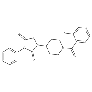 1-(1-(3-Fluoroisonicotinoyl)piperidin-4-yl)-3-phenylimidazolidine-2,4-dione Structure