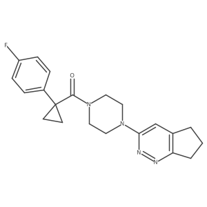(4-(6,7-dihydro-5H-cyclopenta[c]pyridazin-3-yl)piperazin-1-yl)(1-(4-fluorophenyl)cyclopropyl)methanone结构式