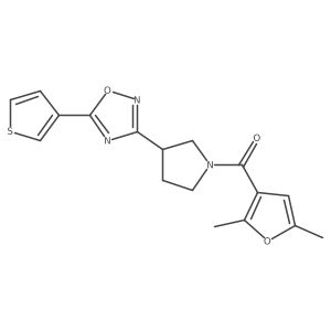 (2,5-Dimethylfuran-3-yl)(3-(5-(thiophen-3-yl)-1,2,4-oxadiazol-3-yl)pyrrolidin-1-yl)methanone Structure