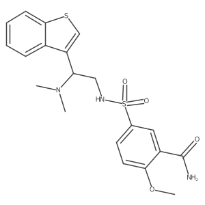 5-{[2-(1-Benzothiophen-3-yl)-2-(dimethylamino)ethyl]sulfamoyl}-2-methoxybenzamide结构式