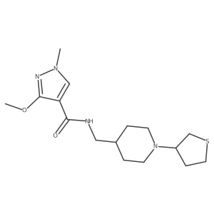 3-methoxy-1-methyl-N-((1-(tetrahydrothiophen-3-yl)piperidin-4-yl)methyl)-1H-pyrazole-4-carboxamide Structure