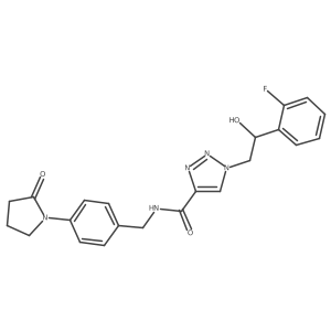 1-(2-(2-fluorophenyl)-2-hydroxyethyl)-N-(4-(2-oxopyrrolidin-1-yl)benzyl)-1H-1,2,3-triazole-4-carboxamide Structure
