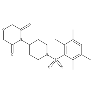 4-(1-((2,3,5,6-Tetramethylphenyl)sulfonyl)piperidin-4-yl)morpholine-3,5-dione结构式
