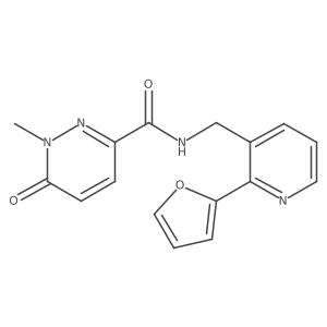 N-((2-(furan-2-yl)pyridin-3-yl)methyl)-1-methyl-6-oxo-1,6-dihydropyridazine-3-carboxamide结构式