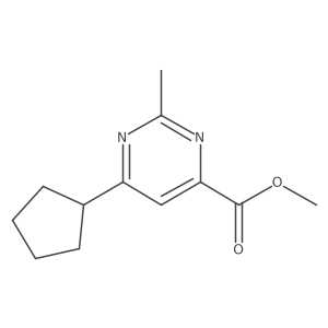 Methyl 6-cyclopentyl-2-methylpyrimidine-4-carboxylate结构式