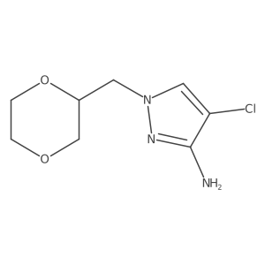 4-chloro-1-[(1,4-dioxan-2-yl)methyl]-1H-pyrazol-3-amine Structure