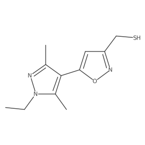 [5-(1-ethyl-3,5-dimethyl-1H-pyrazol-4-yl)-1,2-oxazol-3-yl]methanethiol结构式