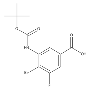 4-Bromo-3-{[(tert-butoxy)carbonyl]amino}-5-fluorobenzoic acid结构式