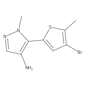 5-(4-bromo-5-methylthiophen-2-yl)-1-methyl-1H-pyrazol-4-amine结构式