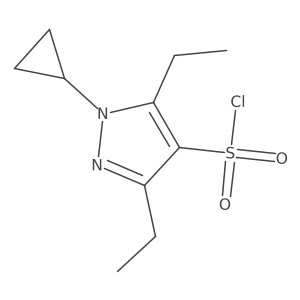 1-cyclopropyl-3,5-diethyl-1H-pyrazole-4-sulfonyl chloride结构式