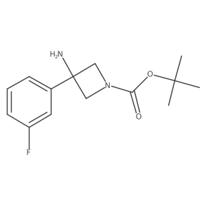 Tert-butyl 3-amino-3-(3-fluorophenyl)azetidine-1-carboxylate结构式