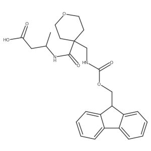 (3R)-3-({4-[({[(9H-fluoren-9-yl)methoxy]carbonyl}amino)methyl]oxan-4-yl}formamido)butanoic acid结构式