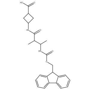3-[3-({[(9H-fluoren-9-yl)methoxy]carbonyl}amino)-2-methylbutanamido]cyclobutane-1-carboxylic acid Structure