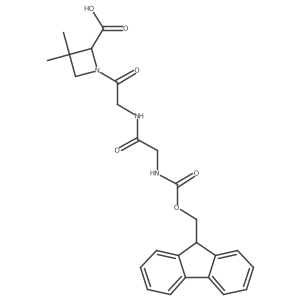1-{2-[2-({[(9H-fluoren-9-yl)methoxy]carbonyl}amino)acetamido]acetyl}-3,3-dimethylazetidine-2-carboxylic acid结构式