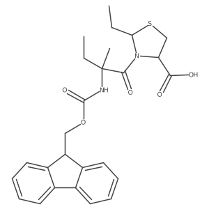 2-ethyl-3-[2-({[(9H-fluoren-9-yl)methoxy]carbonyl}amino)-2-methylbutanoyl]-1,3-thiazolidine-4-carboxylic acid结构式