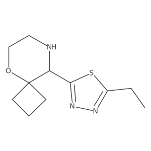 9-(5-Ethyl-1,3,4-thiadiazol-2-yl)-5-oxa-8-azaspiro[3.5]nonane结构式