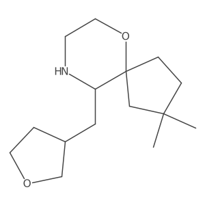 2,2-Dimethyl-10-(oxolan-3-ylmethyl)-6-oxa-9-azaspiro[4.5]decane结构式