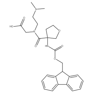 2-{N-[2-(dimethylamino)ethyl]-1-[3-({[(9H-fluoren-9-yl)methoxy]carbonyl}amino)oxolan-3-yl]formamido}acetic acid结构式