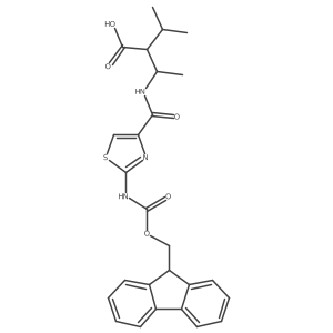 3-{[2-({[(9H-fluoren-9-yl)methoxy]carbonyl}amino)-1,3-thiazol-4-yl]formamido}-2-(propan-2-yl)butanoic acid Structure