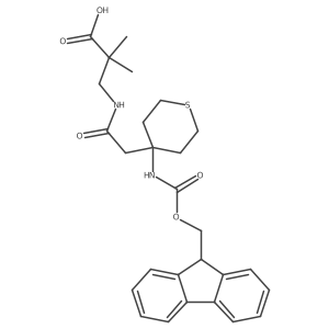 3-{2-[4-({[(9H-fluoren-9-yl)methoxy]carbonyl}amino)thian-4-yl]acetamido}-2,2-dimethylpropanoic acid结构式