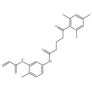 N-[4-fluoro-3-(prop-2-enamido)phenyl]-5-oxo-5-(2,4,6-trimethylphenyl)pentanamide结构式