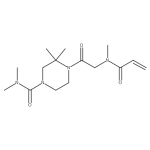 N,N,3,3-Tetramethyl-4-[2-[methyl(prop-2-enoyl)amino]acetyl]piperazine-1-carboxamide结构式