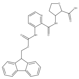rac-(2R,3S)-3-[3-({[(9H-fluoren-9-yl)methoxy]carbonyl}amino)pyridine-2-amido]oxolane-2-carboxylic acid Structure