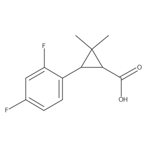 rac-(1R,3R)-3-(2,4-difluorophenyl)-2,2-dimethylcyclopropane-1-carboxylic acid Structure