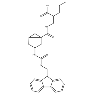 rac-2-({[(1R,3R,5R)-3-({[(9H-fluoren-9-yl)methoxy]carbonyl}amino)bicyclo[3.1.0]hexan-1-yl]formamido}methyl)pentanoic acid Structure