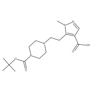 5-(2-{4-[(tert-butoxy)carbonyl]piperazin-1-yl}ethyl)-1-methyl-1H-pyrazole-4-carboxylic acid Structure
