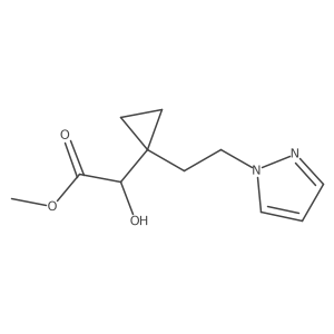 methyl 2-hydroxy-2-{1-[2-(1H-pyrazol-1-yl)ethyl]cyclopropyl}acetate结构式