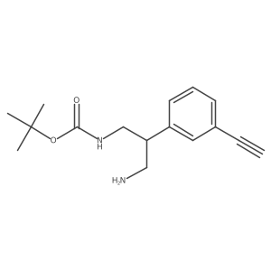 tert-butyl N-[3-amino-2-(3-ethynylphenyl)propyl]carbamate结构式