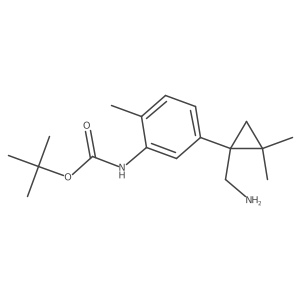 tert-butyl N-{5-[1-(aminomethyl)-2,2-dimethylcyclopropyl]-2-methylphenyl}carbamate结构式