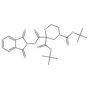 2,4-di-tert-butyl 2-(1,3-dioxo-2,3-dihydro-1H-isoindol-2-yl) morpholine-2,2,4-tricarboxylate结构式